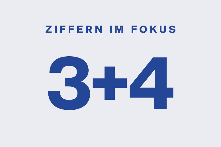 In blauer Schrift steht auf einem grauen Hintergrund „Ziffern im Fokus 3+4“
