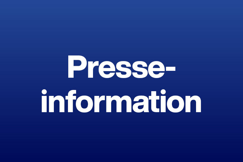 „Presseinformation“ in Weiß auf blauem Grund.