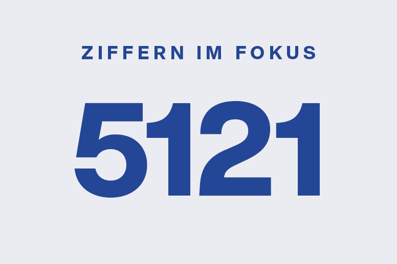„Ziffern im Fokus 5121“ in Blau auf grauem Grund.